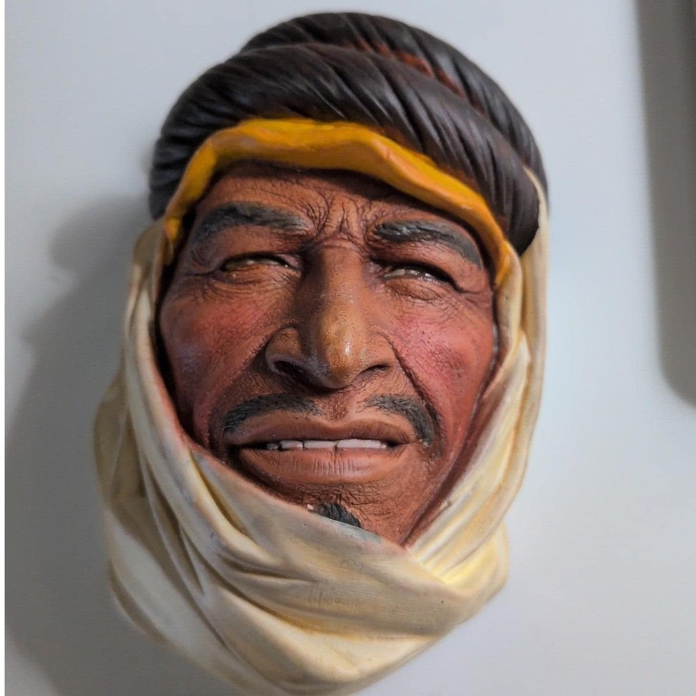 Vintage Bossons The Kurd 1963 Chalkware Wall Mask Head England Fred Wright